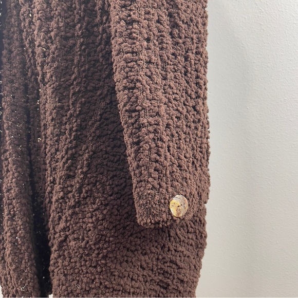 BCBG MAXAZRIA Brown Bourke Knit Cardigan Sweater Crochet Back Size Small - Picture 6 of 8